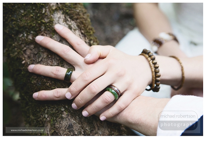 Pounamu wedding rings
