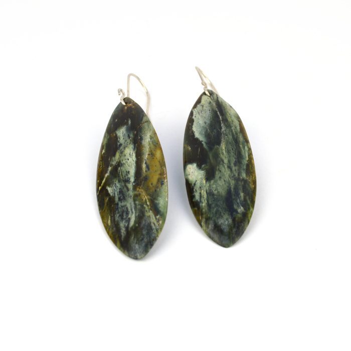 serpentine leaf earrings multi coloured