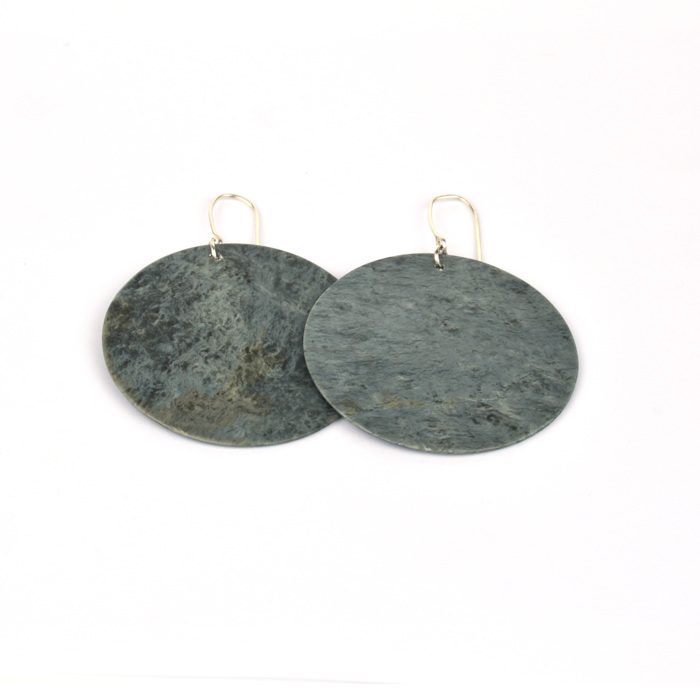 silver diopside/nephrite earrings