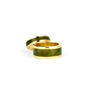 gold and pounamu wedding rings