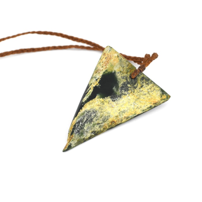Marsden Flower Jade Triangle pendant
