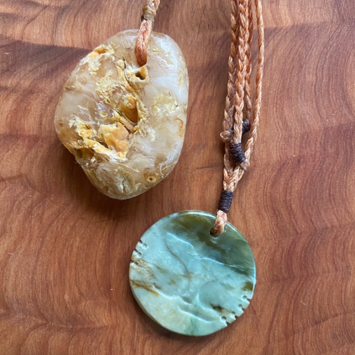 Kauri gum and Tohora pendants