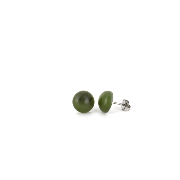 lighter green pounamu stud earrings