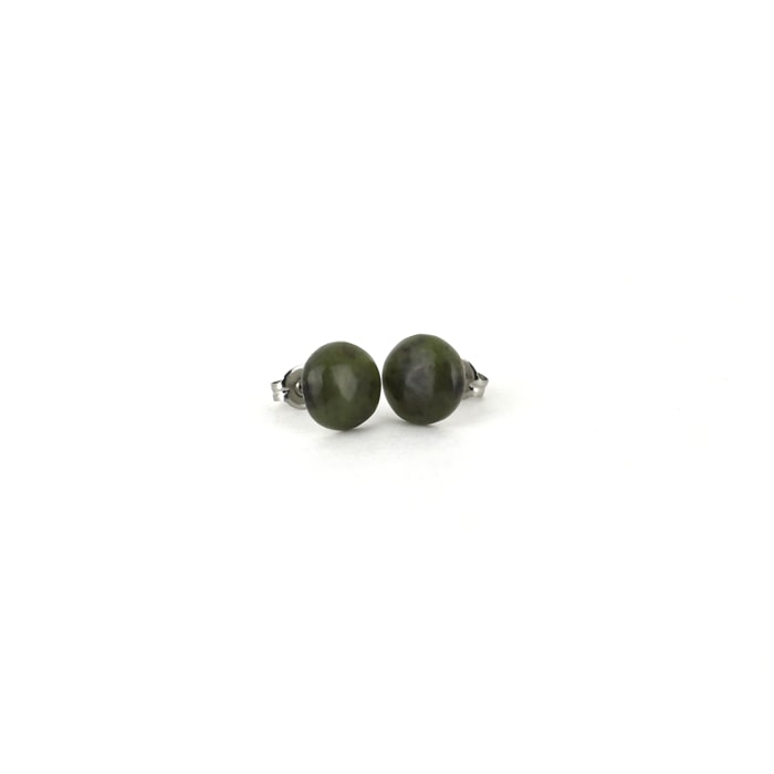 lighter green pounamu stud earrings