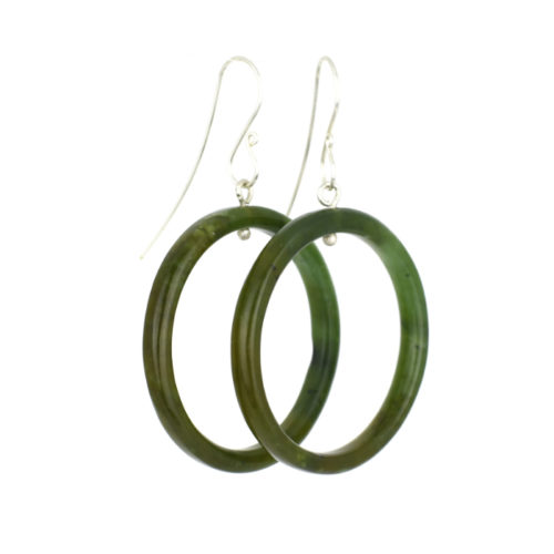 medium pounamu hoop earrings