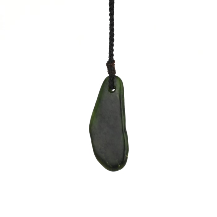 dark green small pounamu necklace pebble
