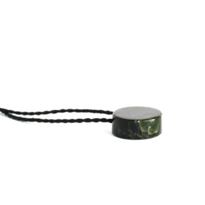 small dark green pounamu greenstone dot pendant