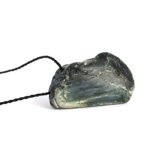 whole pounamu pebble pendant in blue tangiwai