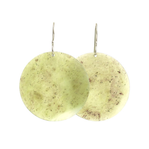 large round greenstone pounamu earrings