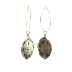 small sterling silver leaf earrings