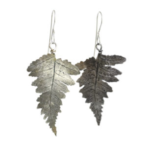 sterling silver fern earrings