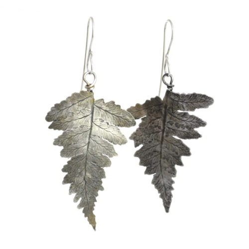 sterling silver fern earrings