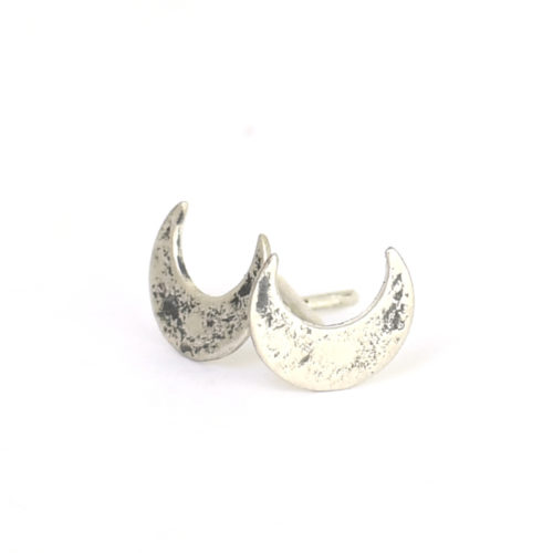 sterling silver crescent moon studs